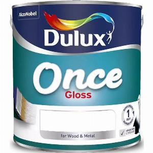 Enjoy 27 Discount on Dulux Once Gloss in Pure Brilliant White 750ml