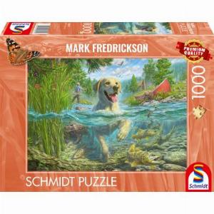 Schmidt Spiele Mark Fredrickson  Labrador beim Angeln 1000 Teile Puzzle SchmidtSpiele58557