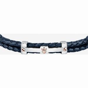 Maserati Stainless Steel and Blue Double Braided Rope Bracelet JM422AVE10