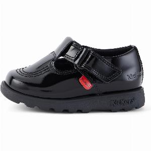 Black Patent Leather TBar Shoes for Baby Girls by Fragma