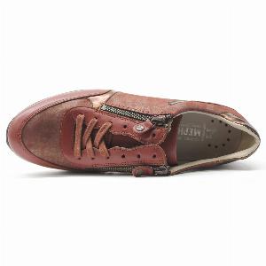 Mephisto Monia Leather Womens Low Top Sneakers  Rust  SizeUS 65 Women