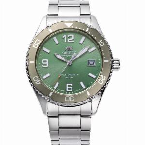 Orient Mako Solar Quartz Green Dial Steel Strap Menaposs Watch RAWJ0001E10B
