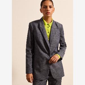 Stefanel  Blazer monopetto effetto denim Donna Blu denim Taglia 44