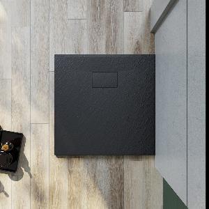 SONNI Duschwanne in Schwarz mit Schieferdesign  Flach und rutschfest jetzt 13999 