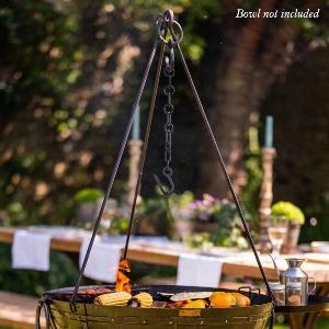 ChainLinked Cooking Tripod for Kadai Use