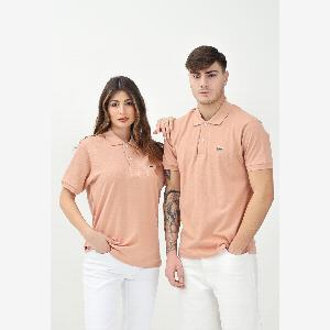 LACOSTE Polo salmone per uomo e donna caratterizzata da patch logo coccodirllo