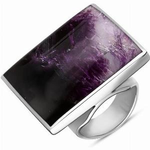 Sterling Silver Blue John Large Square Ring
