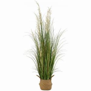 VEVOR Artificial Grass Plant 1194mm Reed Flower Grass in Pot Premium PVC Faux Fake Greenery Shrubs Plant for Indoor Outdoor House Home Garden Office Room Décor Housewarming 1 Pack Green