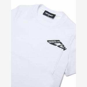 Tshirt Bianca con Stampa e Taschino