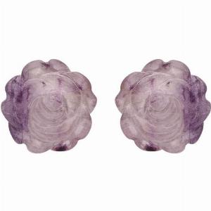 Sterling Silver Blue John Tuberose 8mm Rose Stud Earrings