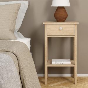 Get 39 Discount on Oak Malibu Wooden Bedside Cabinet with 1 Drawer