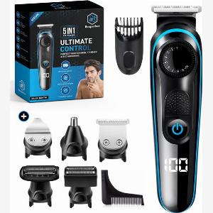5in1Barttrimmer für Männer 5 austauschbare Aufsätze Bart und Körperschneider Body Groomer Nasen und Ohrentrimmer