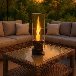 Offerta Camino Bioetanolo da Tavolo Fiamma a Spirale per Interni ed Esterni