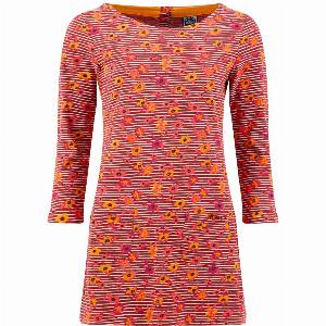 Weird Fish Charlotte Organic Cotton Printed Jersey Tunic Rust Size 14