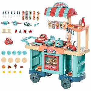Debenhams Enjoy 67% Discount on HOMCOM Childrens Food Cart Playset in Orange 5056399121531
