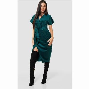 Closet London Green Velvet Kimono Wrap Dress now 4095 40 Off