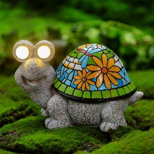 Mosaic Shell Turtle Solar Garden Light Ornament Decoration 2 Warm White LED  27cm by Bright Garden