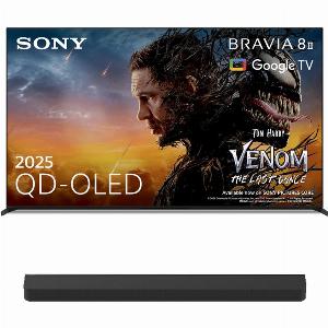 Sony k55xr8m25bp 55 inch bravia 8 ii qdoled 4k uhdr google tv and hta8000 502 bravia theatre bar 8 soundbar bundle
