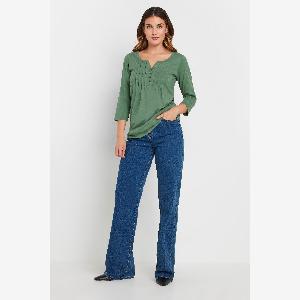 Enjoy 25 Off Lts Tall Khaki Green Henley Top in Size 20