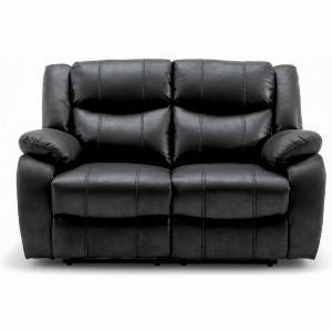 50 Off Monte Black Fabric Reclining Sofa for Two Cinema Comfort