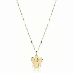 Collana in oro 18 KT con angelo e diamante ora a 318  con 43 di sconto