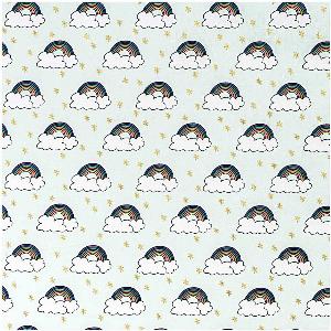 Stoff Regenbogen mintgold 50x140cm