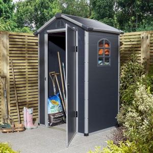 Rowlinson Airevale 4x3 Apex Plastic Shed  Dark Grey