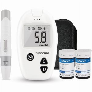 Sinocare Safe Accu Blood Glucose Monitor with Large Memory Capacity Highcost Performance  1pc meter100pcsstripslancets  mmoll
