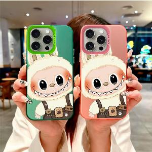 Labubus Adorable Workwear Style  Fashion Case for iPhone 7 8 X 11 12 13 14 15 16 Seriesfor Samsung Series A12 A23 A54 S21 S22 S23 S24 S25 iPhone 15 Pro Max pink