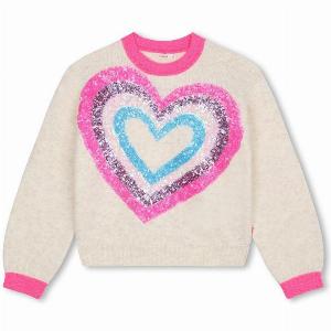 Billieblush Heart Knitwear Oatmeal