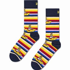 All aboard This exclusive Beatles All On Board Sock comes in a sea of yellow blue and red colors Featuring the iconic Yellow Submarine this smooth