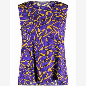 SAMOON Ärmellose Bluse mit AlloverPrint Lila 56  Mindestbestellwert von 29  erforderlich