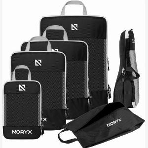 Noryx Packwürfel 6teiliges Set  mit Kompressionsreißverschlüssen  Koffer  RucksackOrganizerSet  Reisekompression  GepäckOrganisatoren  KompressionsKleiderwürfel