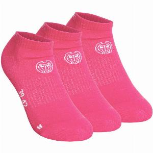 BIDI BADU No Party No Show Move Chaussettes De Tennis Pack De 3  Pink  Blanc