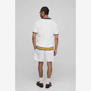 Herren Kastiges Man ZopfmusterPoloshirt  White  Größe XL  boohooMAN