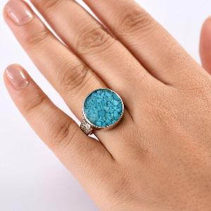 Sleeping Beauty Matrix Türkis Ring Messing ca 8 15 ct