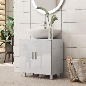 Mobile Bagno Sotto Lavabo HOMCOM a 2 Ante Bianco 60x35x60 cm sconto 30