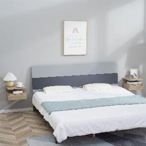 HOMCOM Lot de 2 Tables de Chevet murales  Lot de 2 Tables de Nuit  tiroir Coulissant Niche Plateau Dim 35I x 32P x 225H cm