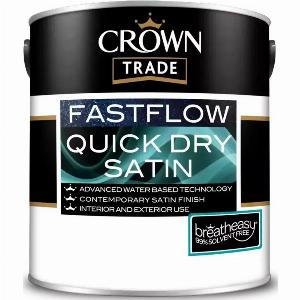 Enjoy 17 Discount on Crown Trade Fastflow Quick Dry Satin 5L White