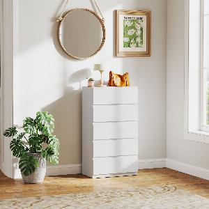 HOMCOM Chest of Drawers 5Drawer Storage Cabinets Modern Dresser Storage Drawer Unit for Bedroom