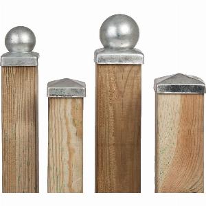 Galvanised Fence Post Cap Ball and Plate 91 x 91cm
