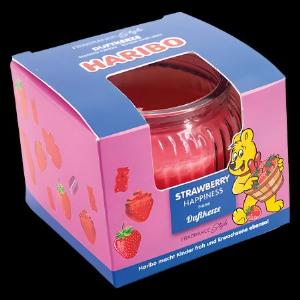 Haribo Strawberry Happiness scented candle