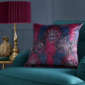 Laurence LlewelynBowen Dandy Filled Cushion 55cm x 55cm Plum