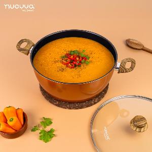 Nuovva Get 63% Discount 32cm Copper NonStick Stock Pot with Glass Lid Induction