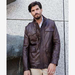 Offerta Sconto del 13 su giacca in pelle dagnello marrone scuro con quattro tasche