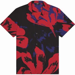 Saint Tropez Red Vintage Floral Cabana Shirt