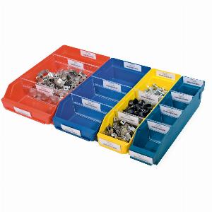 Bacs de rayonnage avec fenêtre de visualisation l x P 240 x 500 mm rouge