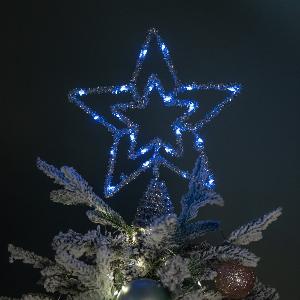 Get 15 Discount on 28cm Silver Star Tree Topper with Blue LEDs