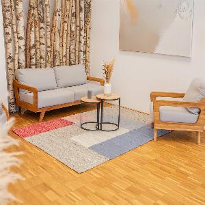 14 Rabatt auf den ökologischen Schurwollteppich Pattia 70x140 cm