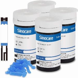 Monitor per zucchero nel sangue Sinocare Safe Accu 2 con tecnologia avanzata 200 memorie per conoscere le variazioni di valore  Solo 100 pezzi  strisce  lancette  mmoll